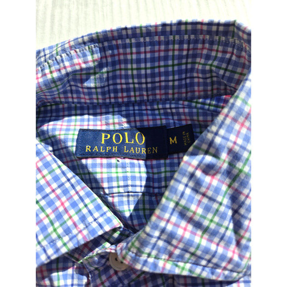 Ralph Lauren Plaid Long Sleeve Button Up Shirt Medium White Pink Easter - Picture 2 of 12